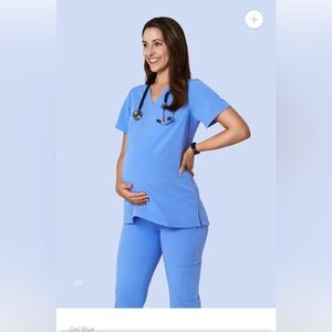 Ceil Blue Mandala maternity scrub set